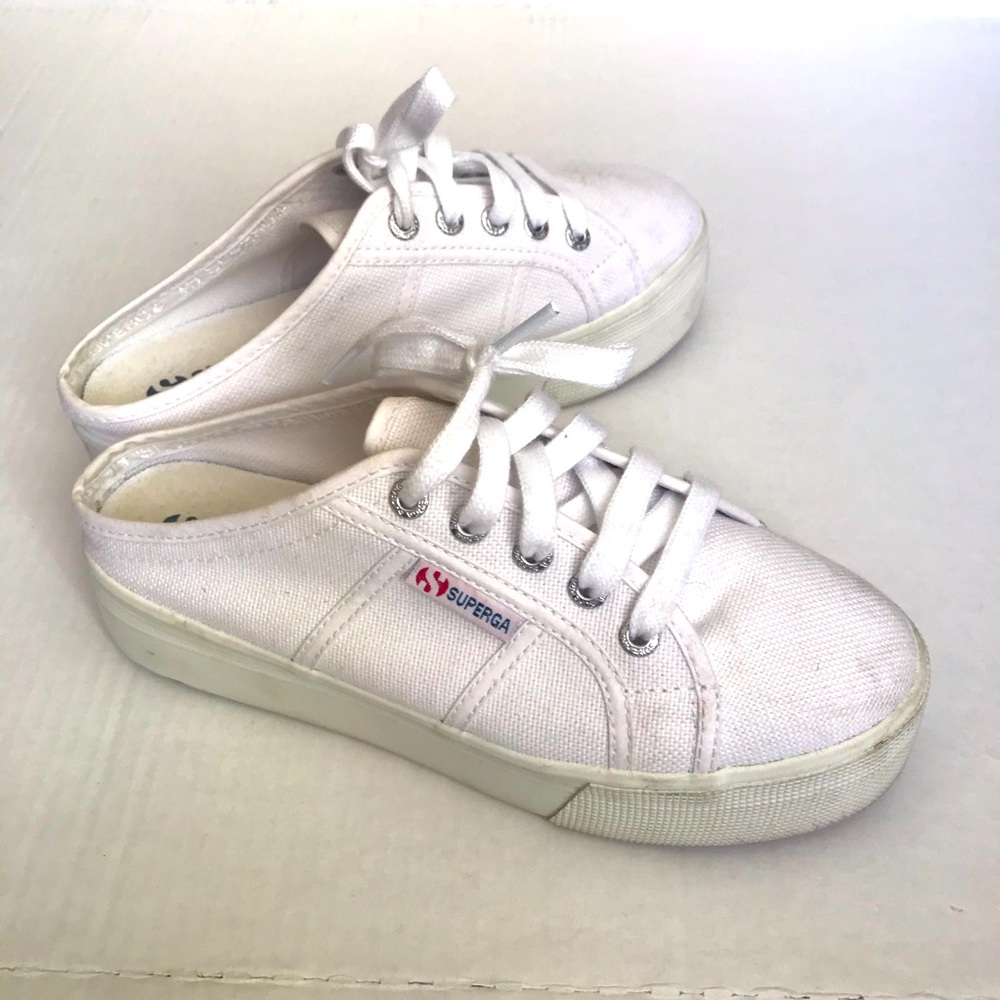 Superga size 37 1/2 backless platform sneaker